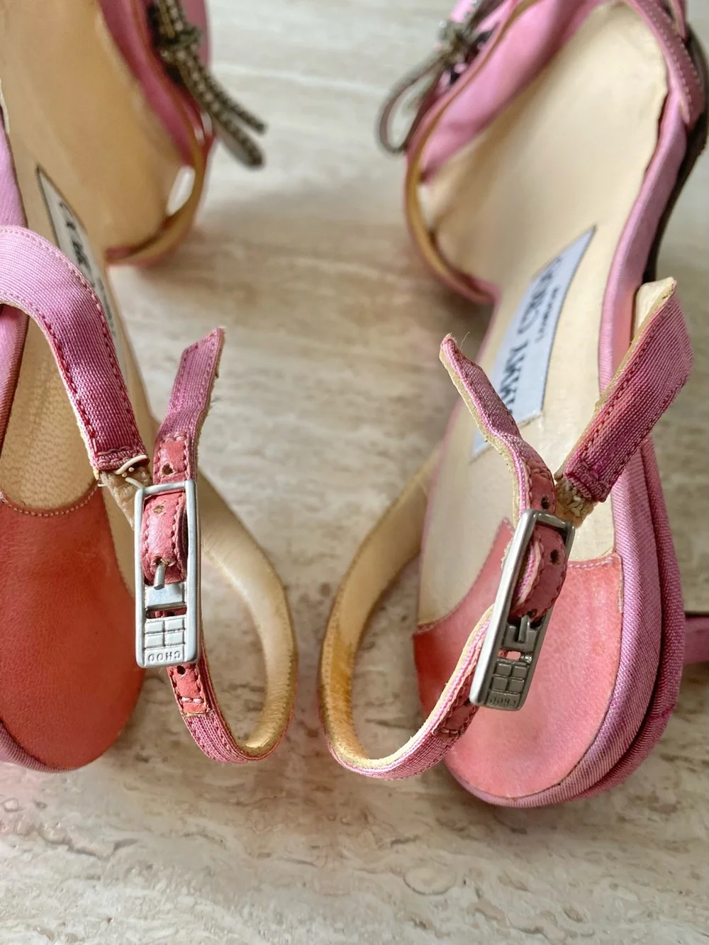 Vintage Jimmy Choo Crystal Bow Slingback Sandal Heels - Picture 7 of 11